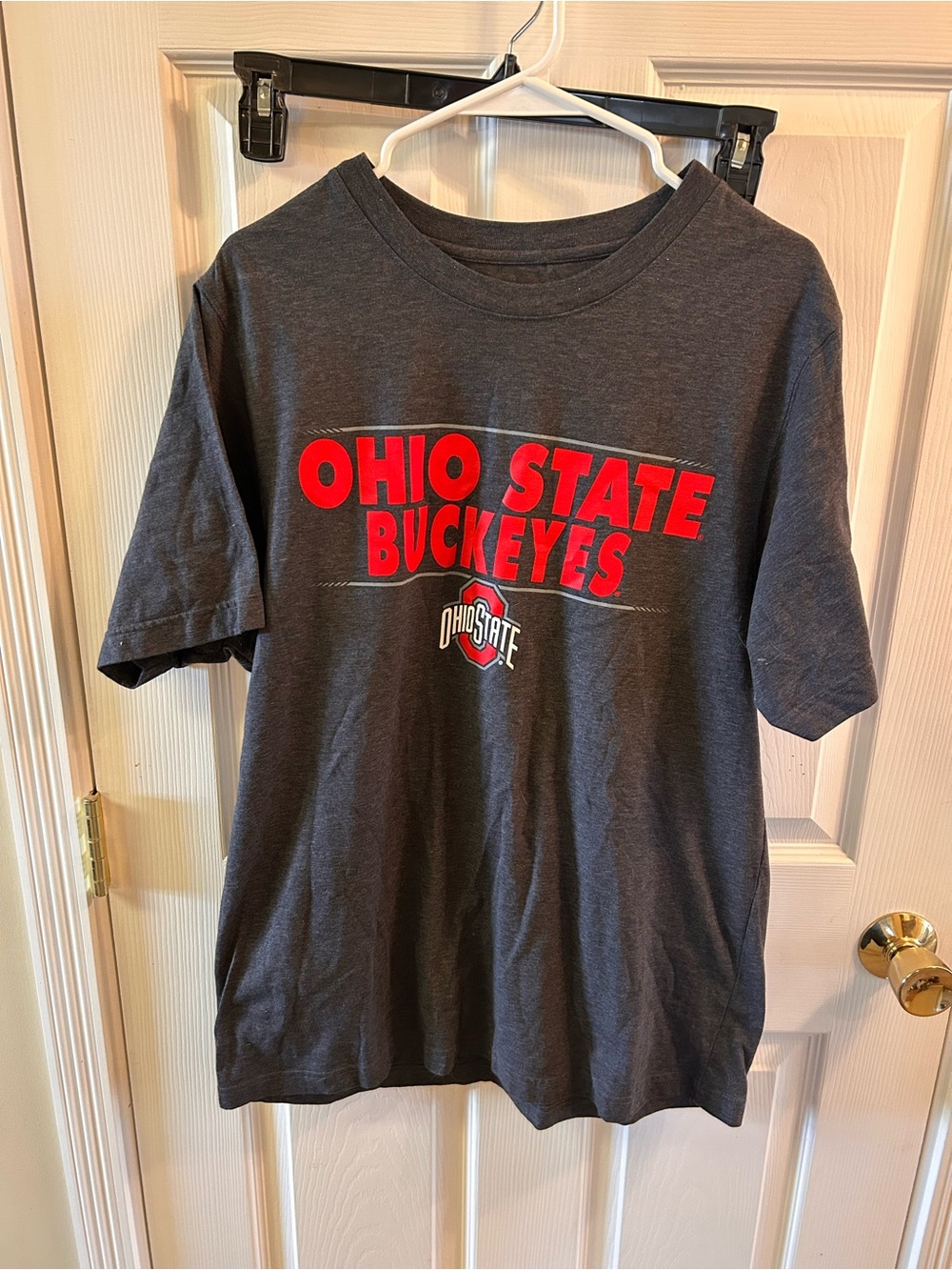 Ohio State Buckeyes Gray Graphic Tee - Red Logo